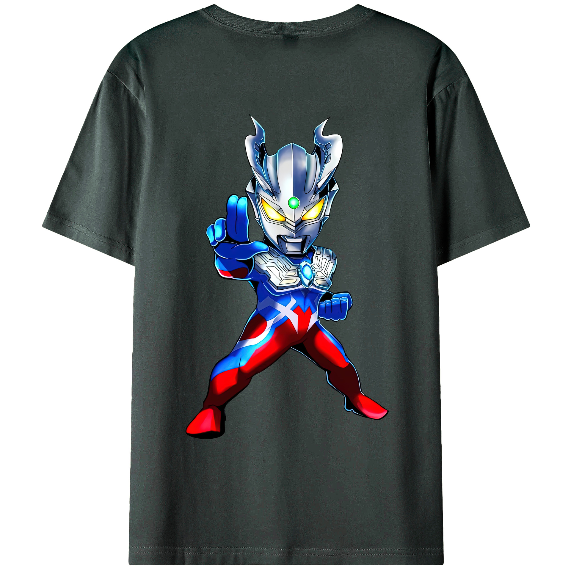 （画像用） ウルトラマン Ultraman 綿100％ メンズ半袖Tシャツ（バックプリント） 通気性